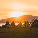 Vancouver,Bc,Canada,april,2020.group,Of,People,Sitting,Together,On,Beach